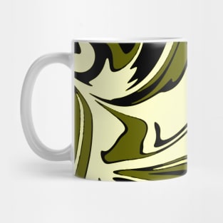 Olive Cream Liquid Abstract Art Mug